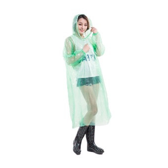 Long Sleeves Womens Plastic Raincoat With Hood , Yellow Disposable Laboratory Coats
