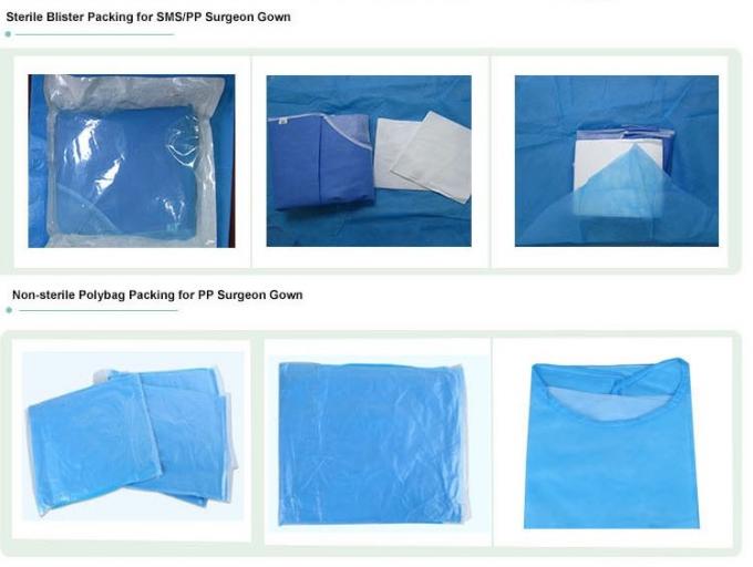 Fluid Resistant Disposable Doctor Gown 30gsm 50gsm For Health Center