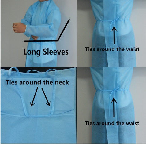 Yellow / Blue Color Medical Isolation Gowns Air Permeable For Clinic