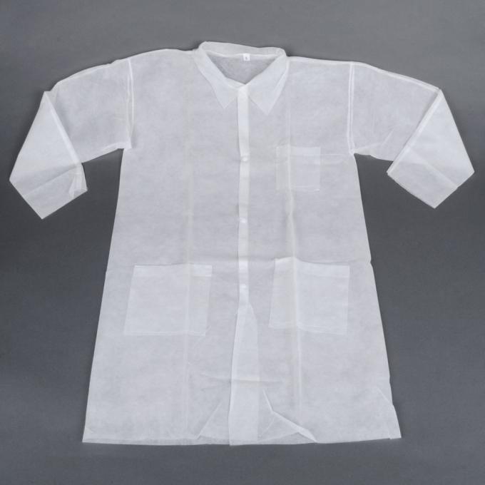 Customized Static Free Lab Coats , HDPE / LDPE / CPE Disposable Dust Coats