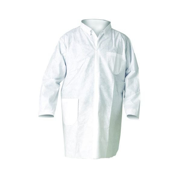Breathable Disposable Plastic Lab Coats Customized Sleeve Length With / Without Hoods