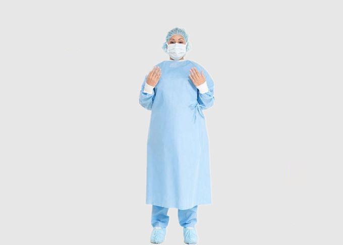 Sms Material Medical Protective Apparel With Full Back / Elastic Cuff