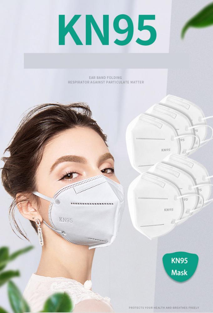 Dust Proof Folding FFP2 Mask Non Woven Disposable Face Mask With Elastic Earloop