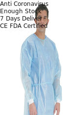 Multicolor Medical Isolation Gowns Poly Coated With Fluid Resistant