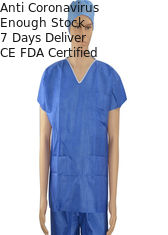 Lightweight Disposable Blue Plastic Aprons With V-Neck Or Round Neck