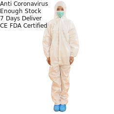 White Non Woven Surgical Gown , Disposable Hooded Coveralls Free Sample