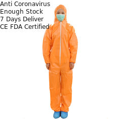 Pp / Sms / Sf Disposable Orange Coveralls For Health Care Free Sample Available