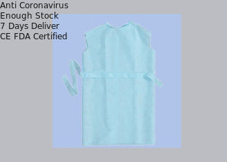 Elastic / Knitted Cuff Disposable Safety Coveralls Medical Gown With V Collar And Pockets