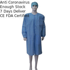 PP Disposable Chemistry Lab Coat 20-60gsm Water And Chemical Resistant