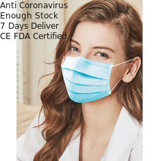 Blue Disposable Face Mask 25g PP Non Woven Fabric Material OEM / ODM