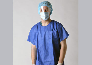 Short Sleeve Disposable Patient Gowns Anti Permeate With FDA Approved