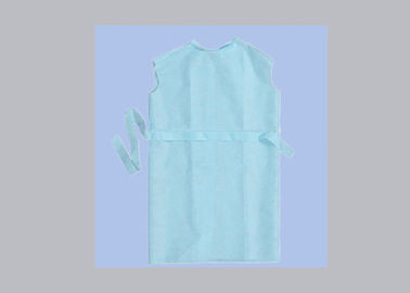 Elastic / Knitted Cuff Disposable Safety Coveralls Medical Gown With V Collar And Pockets