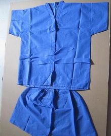 Short Sleeve Blue Plastic Disposable Isolation Gowns