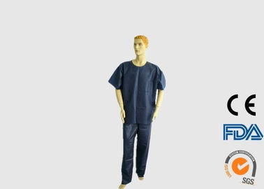 Personal Safety Disposable Medical Scrubs Alkali Proof With Short Sleeves