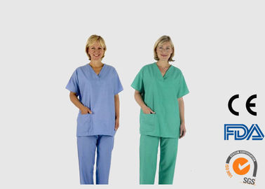 PP Plastic Material Disposable Medical Scrubs Liquid Proof Blue Color