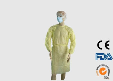 Large Disposable Medical Garments , Safety Examination Yellow Isolation Gowns