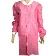 White Disposable Polypropylene Lab Coat , Film Laminated Disposable Visitor Coats