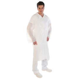 PE Disposable Full Sleeve Lab Coat Customized Design For Electronics Factory / Food Factory