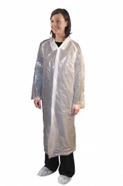 Fluid Resistant Disposable Plastic Lab Coats With Embossed Or Smooth Surface