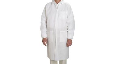 Breathable Disposable Plastic Lab Coats Customized Sleeve Length With / Without Hoods