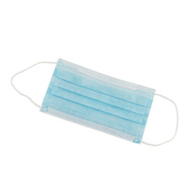 Blue Disposable Non Woven Face Mask Three Layers Green Adults Mask