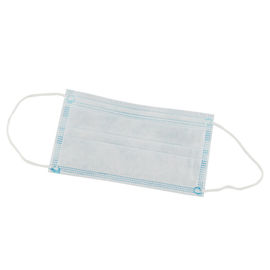 Blue Disposable Non Woven Face Mask Three Layers Green Adults Mask