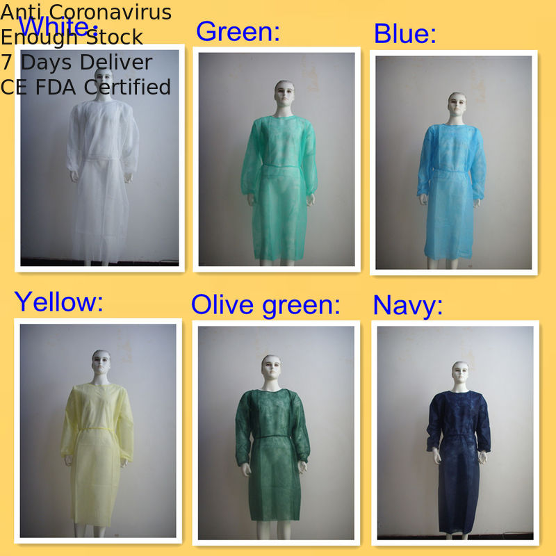 Non Woven Disposable Operating Gowns Multicolor With Long Sleeves