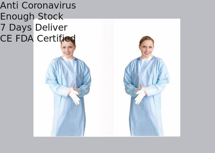 OEM ODM Blue Color Disposable Doctor Gown Anti Static ISO CE Approved