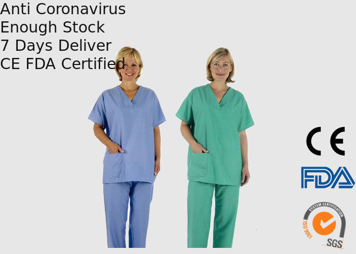 PP Plastic Material Disposable Medical Scrubs Liquid Proof Blue Color