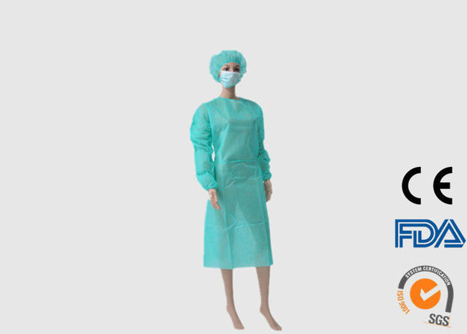 Comfortable Disposable Green Surgical Gown High Elasticity High Effective