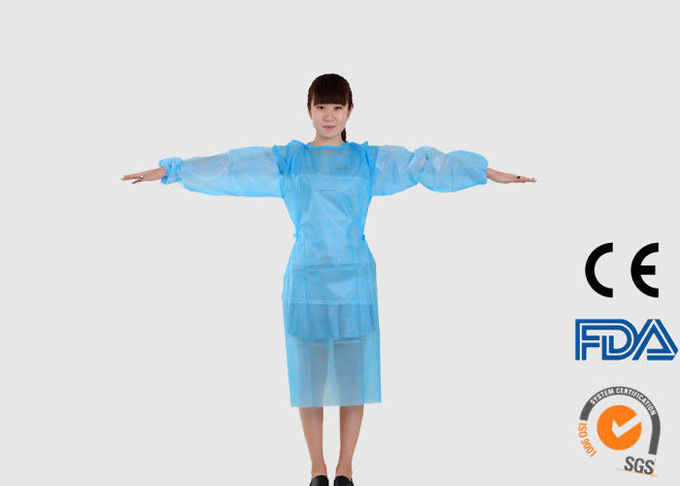 Nonwoven Disposable Medical Garments , Blue Surgical Gown CE ISO Approved