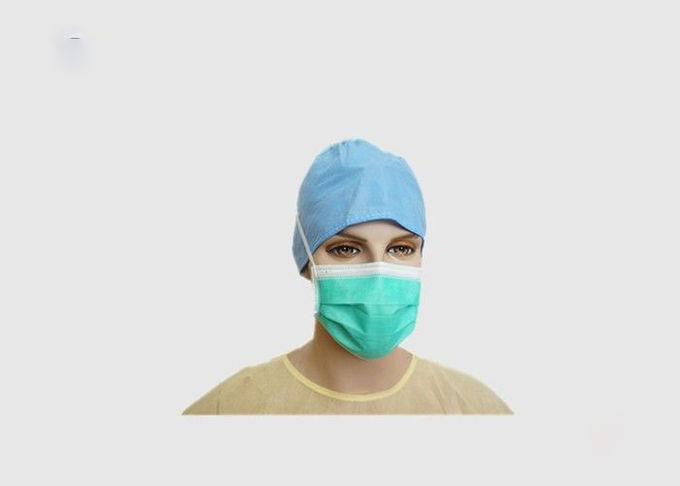 Easy Degradation Disposable Face Mask / 3 Ply Disposable Green Pp Face Mask